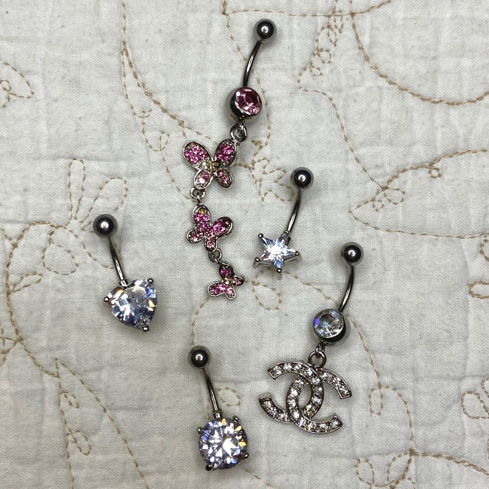 Y2k Non Tarnish Belly Piercing Bundle